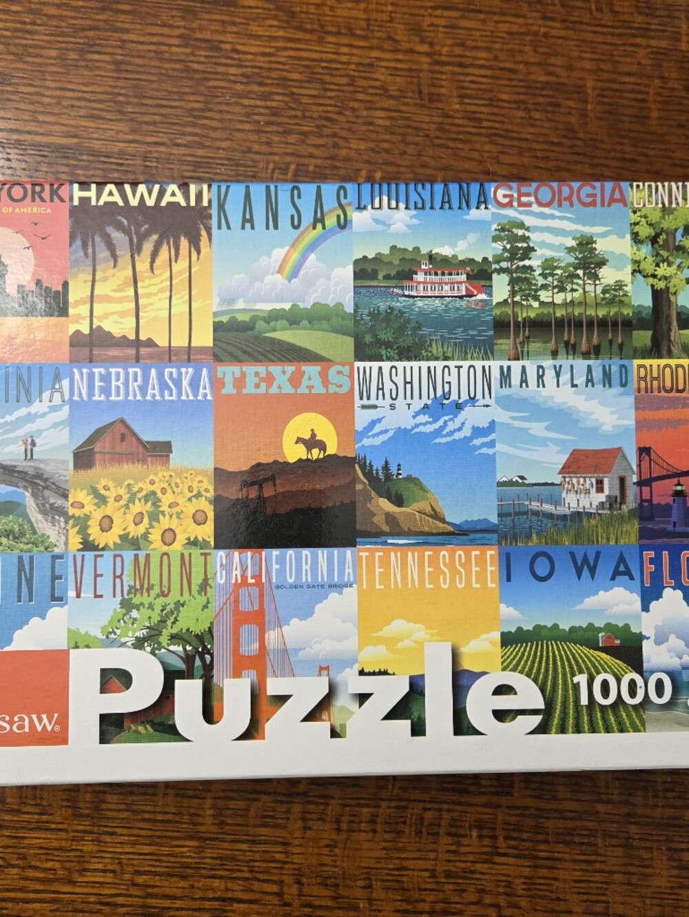 Complete Jigsaw Puzzle 50 States USA 1000 Pieces Complete